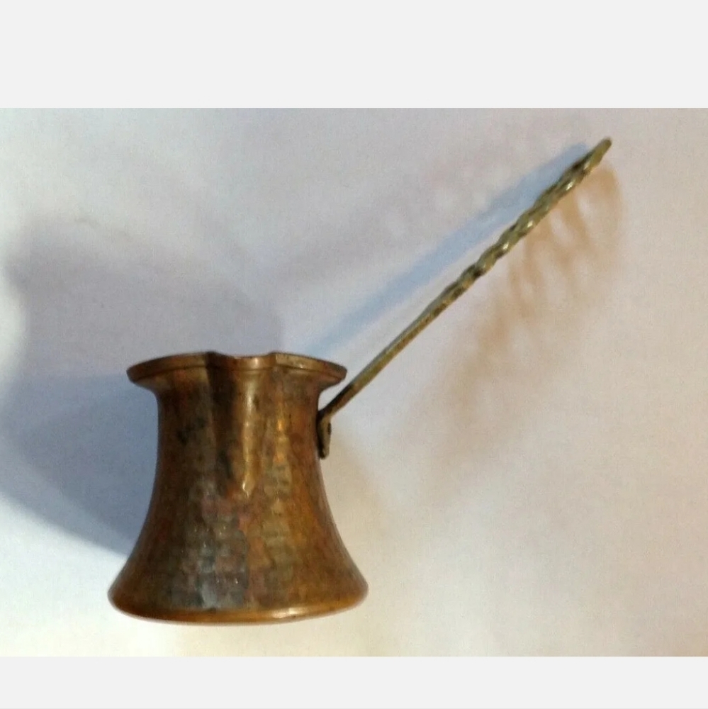 Vintage Copper Antique Melting Pot Fire Cooking Kitchen Metal Industrial 3 X 3